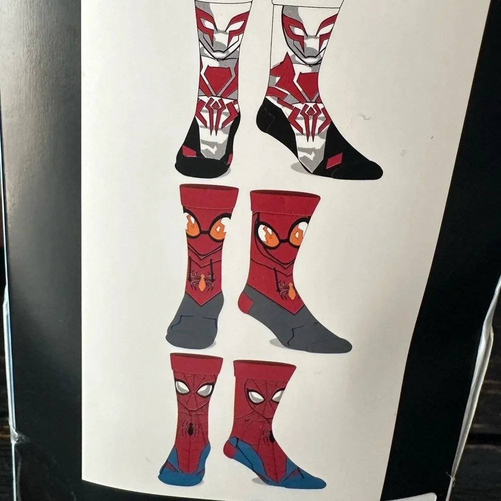 Marvel Spider-Man 6 Pair Casual Crew Socks - size 8-12